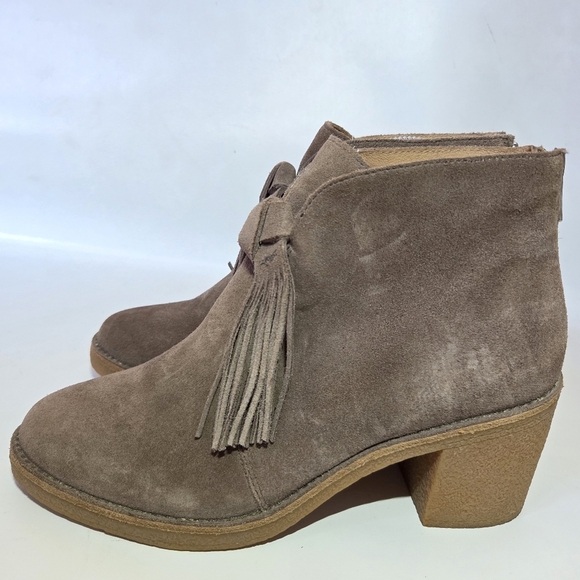 UGG Women's Corin Suede Heeled Moto Biker Casual Ankle Boots Mouse Size US 9 - Picture 6 of 13